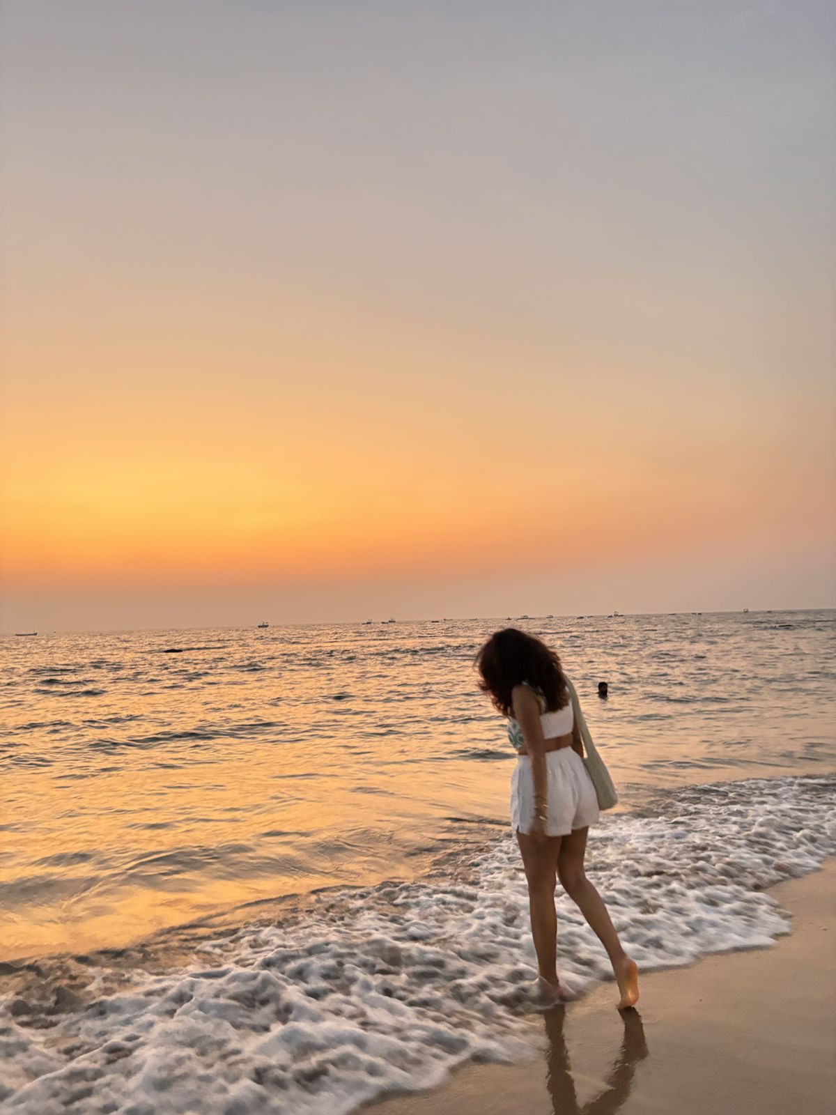 Soniya Suman at the beach during sunset