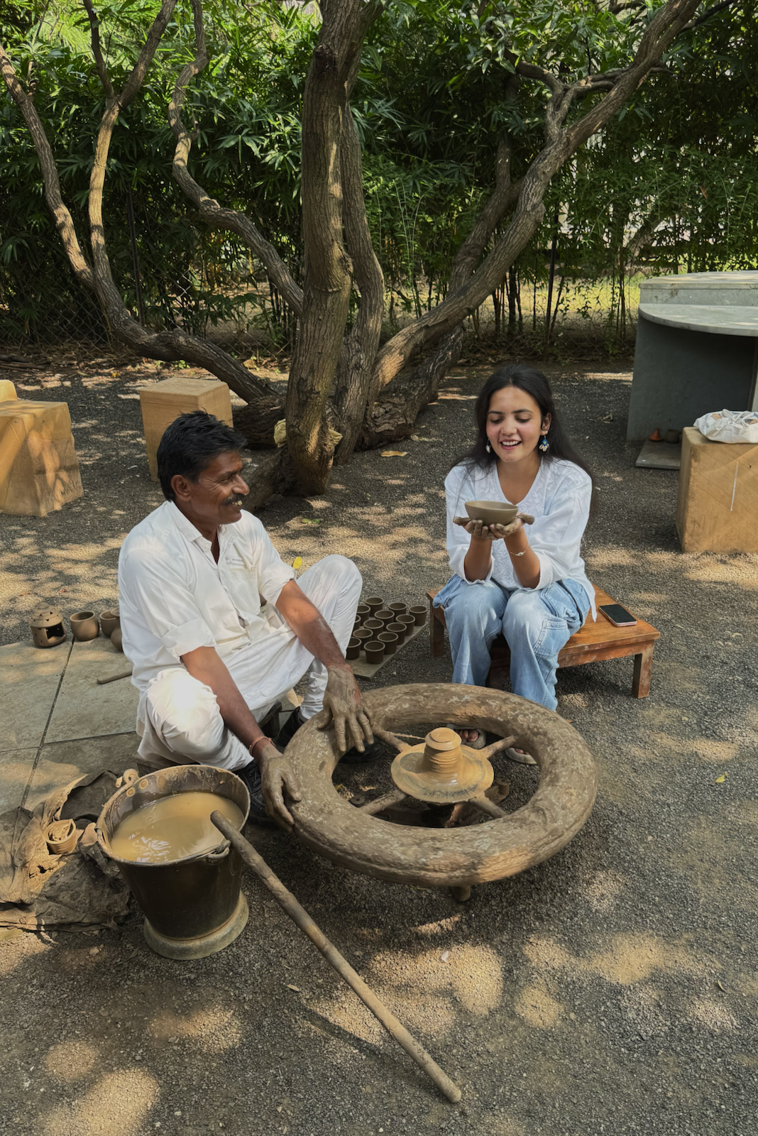 Soniya Suman learning pottery